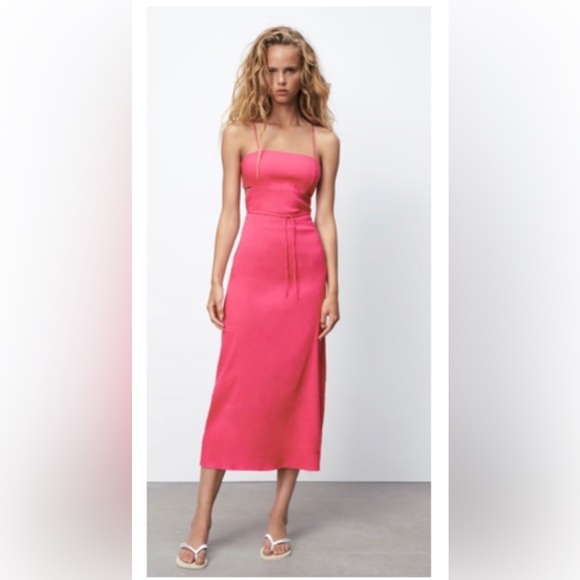 Zara Linen Blend Dress size MED - Picture 1 of 6